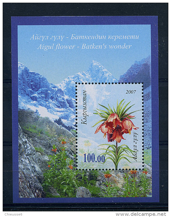 Lot 250 - B 10 - Kirghizstan** Bloc N° 38 - Fleurs Des Montagnes - Kirgisistan