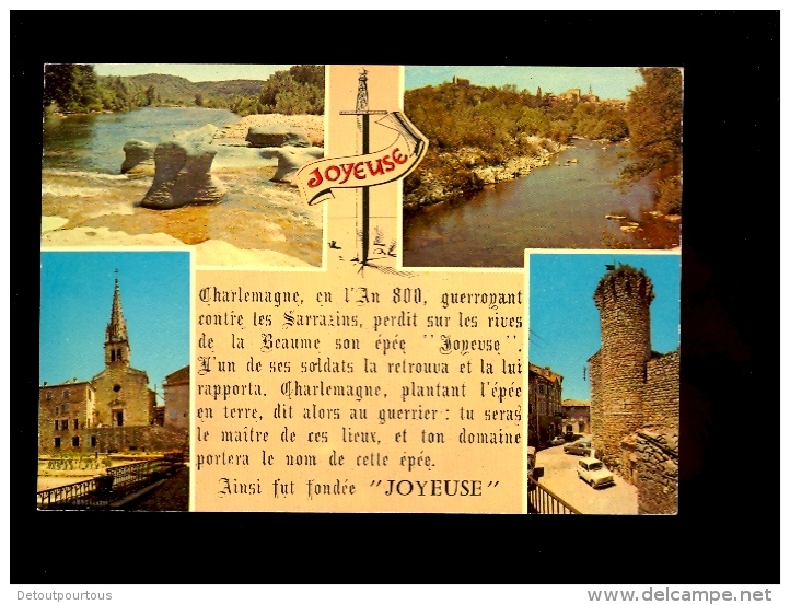 JOYEUSE Ardèche 07 : Les Bords De La Beaume L'eglise Et La Tour De Charlemagne - Joyeuse