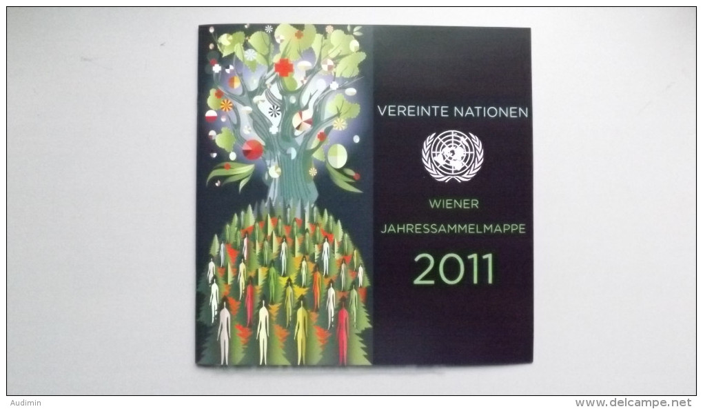 UNO-Wien 689/0, 699/18, 729/31, 736/7 Souvenir-Folder 2011 **/mnh, Jahreszusammenstellung 2011 - Ongebruikt