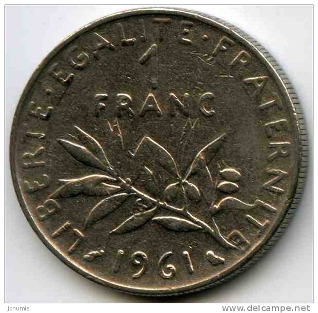 France 1 Franc 1961 GAD 474 KM 925.1 - 1 Franc