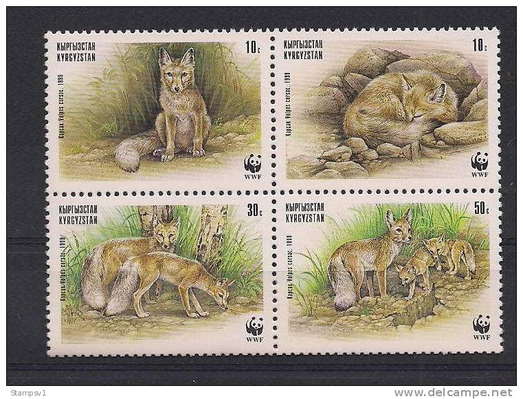 Kyrgyzstan. 1999 WWF.Foxes. - Kirghizistan