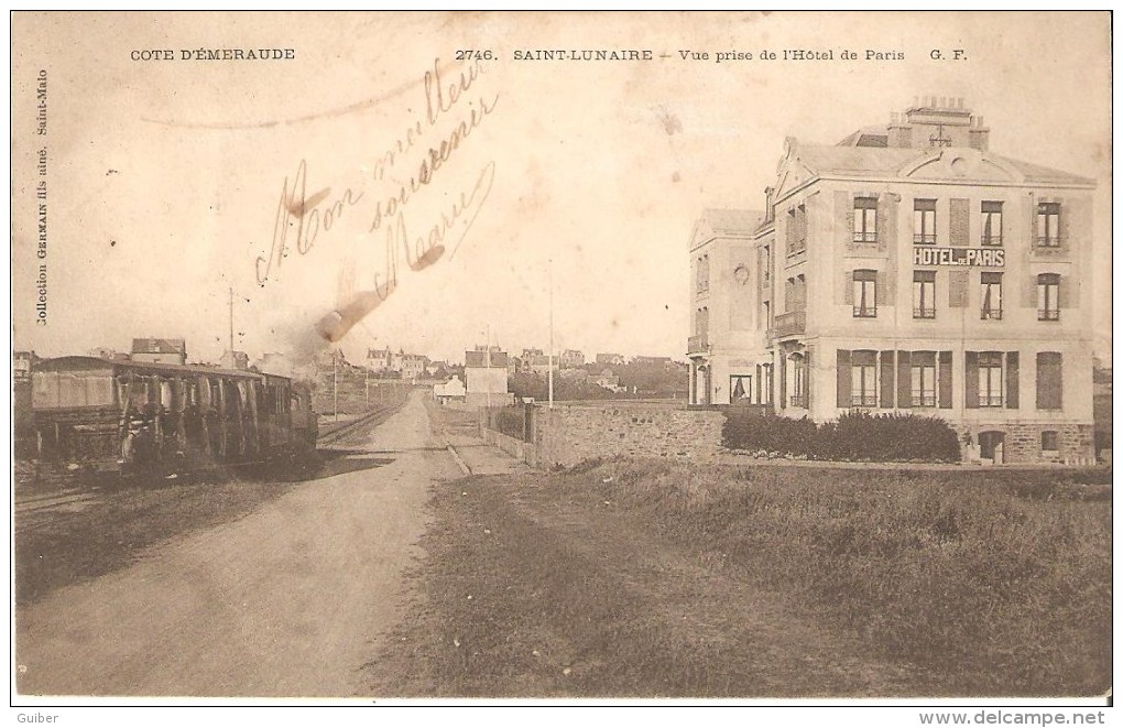 Saint Lunaire 35 Vue Prise De L'hotel De Paris Train Tramway A Vapeur Chemin De Fer - Saint-Lunaire