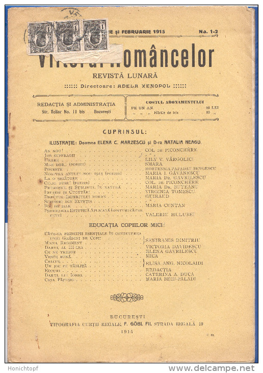 Rumänien; Wrapper 1915; Michel 220; Revista Viitorul Romancelor Nr. 1, 2; 32 Seiten - Lettres & Documents