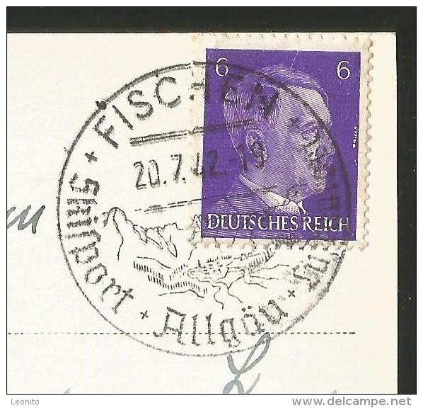 MADERHALM Berghotel Bei Fischen Schwaben Allgäuer Alpen Stempel Hitler-Briefmarke 1942 - Fischen