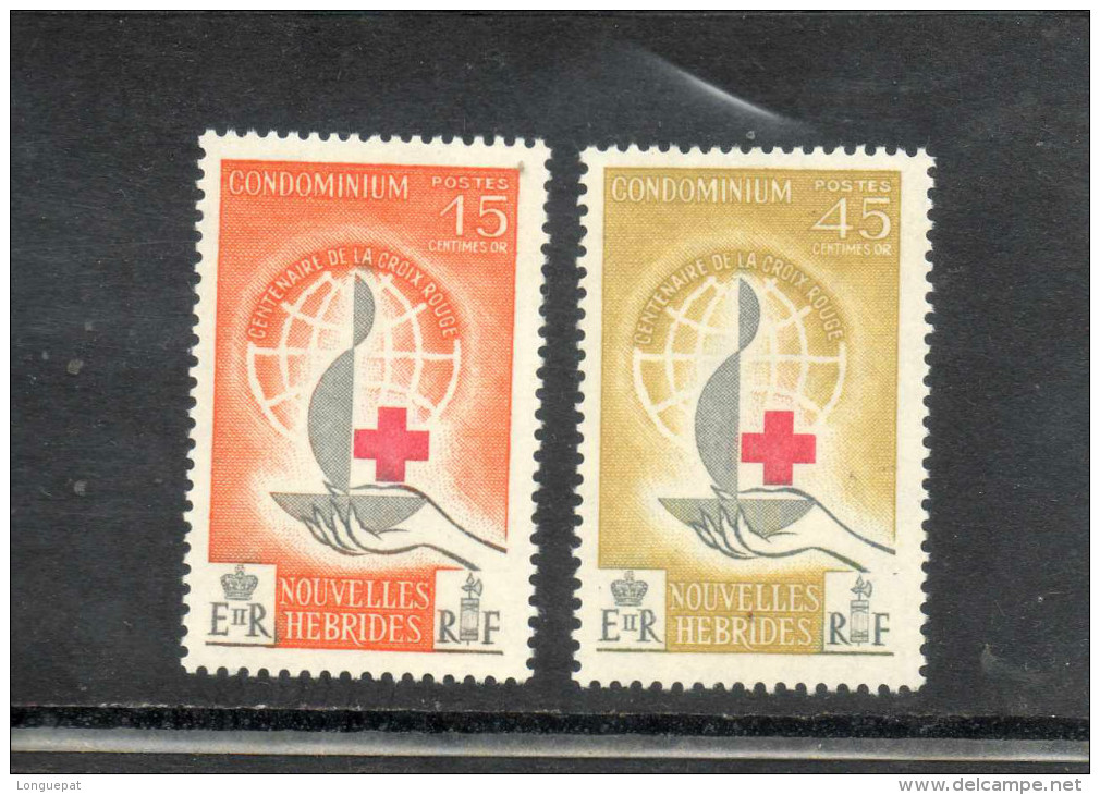 Nelles-HEBRIDES  : 100 Ans De La Croix-Rouge Internationale : Planisphère  Et Logo Croix-Rouge - - Neufs
