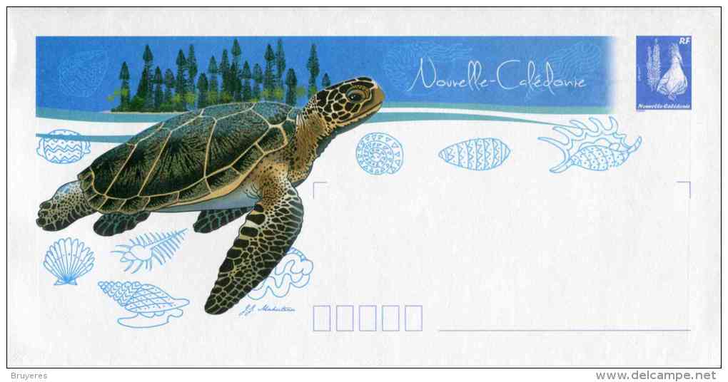 PAP De 2012 Avec Timbre "Cagou Bleu Type Ramon" Et Illustration "Tortue" - Prêt-à-poster