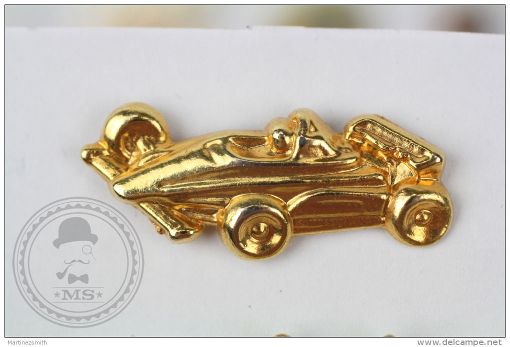 Golden Colour Old F1 Racing Car - Pin Badge #PLS - F1