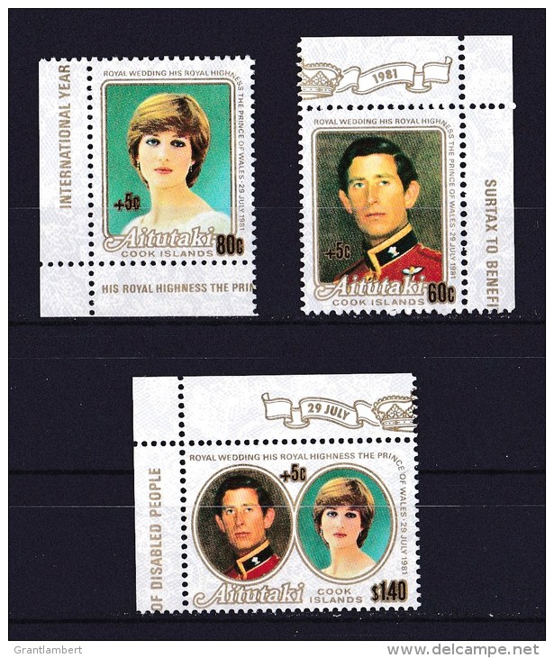 Aitutaki 1981 Royal Wedding Set Of 3 MNH - Aitutaki