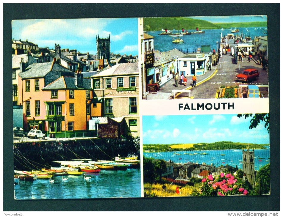 ENGLAND  -  Falmouth  Multi View  Used Postcard As Scans - Falmouth