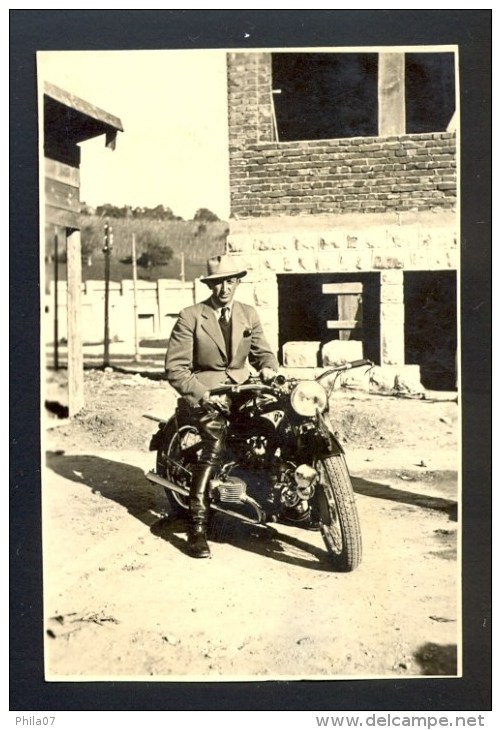 Vintage Motorbike, Around 1930., Photo 5.5 X 8.3 Cm. Interesting. - Autres & Non Classés