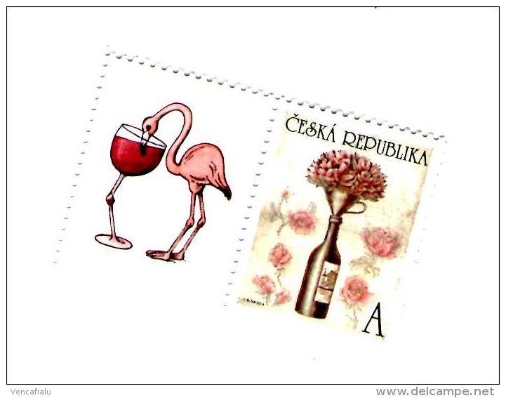 Czech Republic 2014 - Red Wine With Cupon, MNH - Flamingos