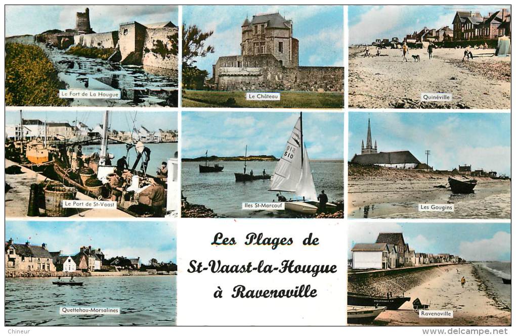 LES PLAGES DE SAINT VAAST LA HOUGUE A RAVENOVILLE CARTE MULTIVUES - Sonstige & Ohne Zuordnung