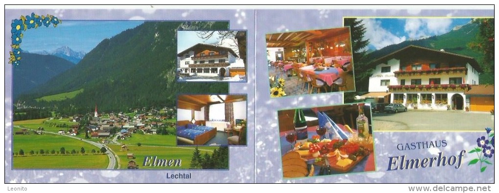 ELMEN Gasthaus Pension ELMERHOF Lechtal Tirol Doppel-Werbekarte - Lechtal