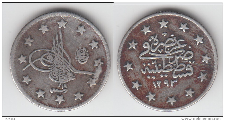 **** TURQUIE - TURKEY - 2 KURUSH AH1293/19 (1893) ABDUL HAMID II - ARGENT - SILVER **** EN ACHAT IMMEDIAT !!! - Turkey