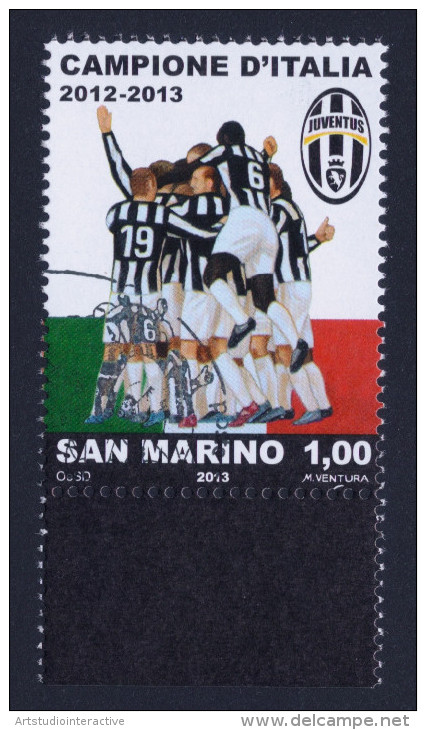 2013 SAN MARINO "JUVENTUS CAMPIONE D´ITALIA 2012/2013" SINGOLO ANNULLO PRIMO GIORNO - Usados