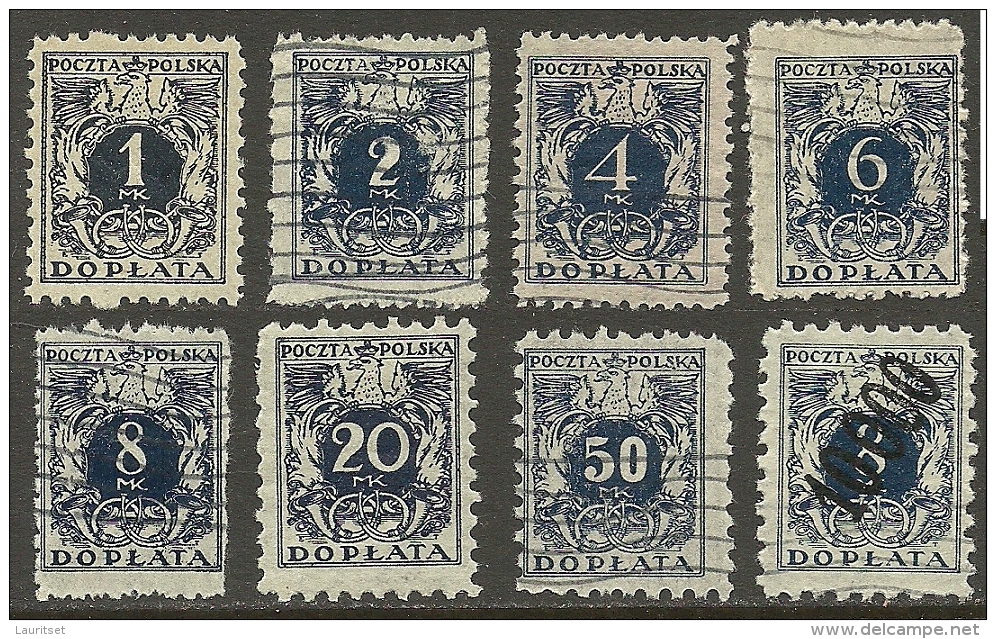 POLEN Poland Polska 1921 Tax Revenue Stamps Stempelmarken Steuermarken Used/unused - Steuermarken