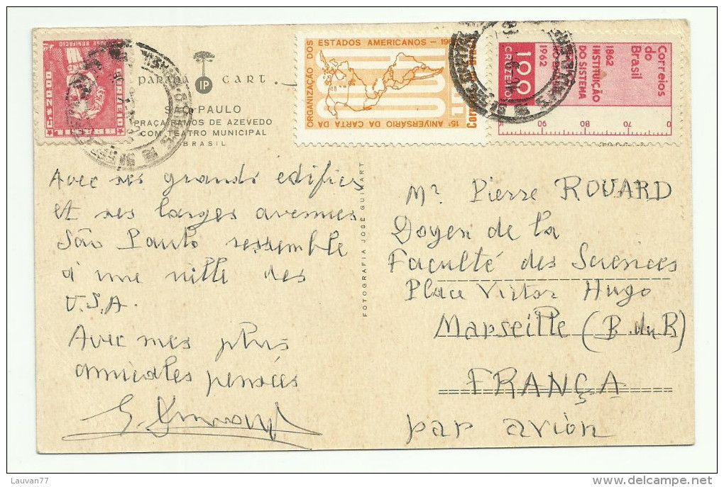 Brésil  Carte Postale 1962 - Covers & Documents