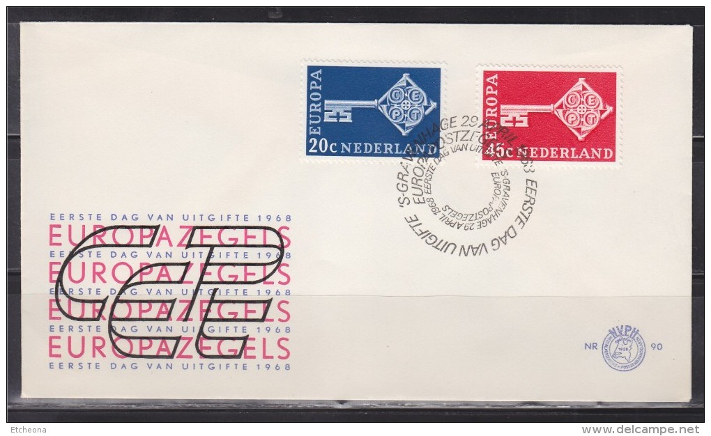 = Enveloppe 1er Jour Europa Pays Bas N°871 & 872 Le 29.4.1968 (Nederland) - 1968