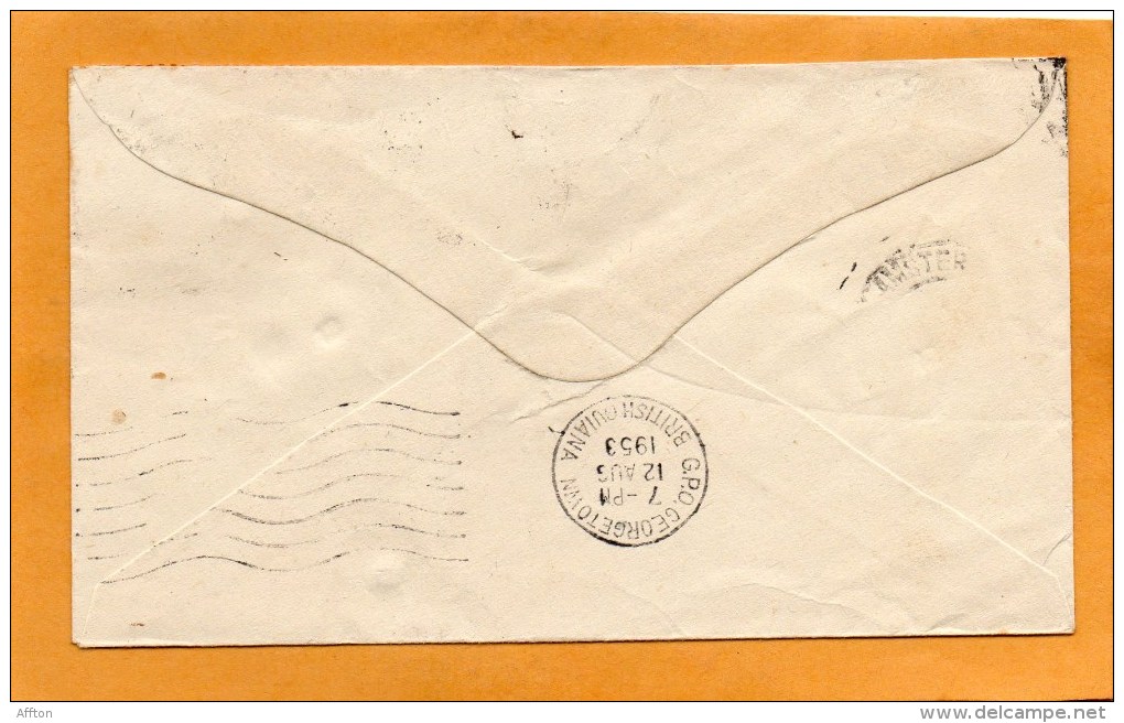 British Guiana 1953 Cover Mailed To USA - British Guiana (...-1966)