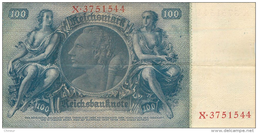 BILLET DE 100 REICHSMARK 24 JUIN 1935 SERIE X - 100 Reichsmark