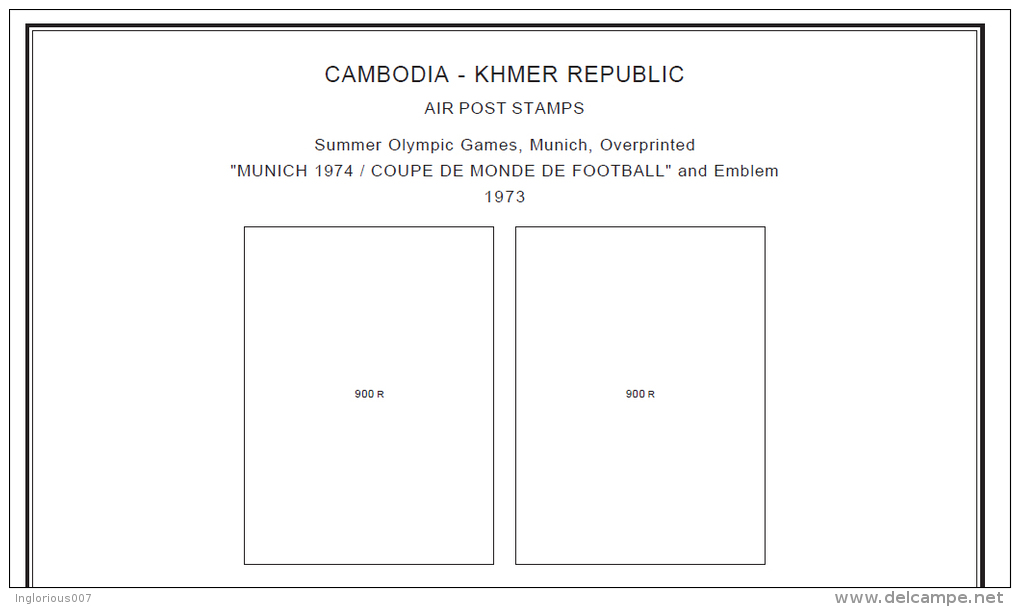 CAMBODIA STAMP ALBUM PAGES 1951-2007 (394 pages)