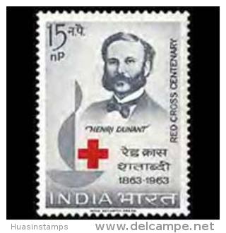 INDIA 1963 - Scott# 373 Intl.Red Cross Cent. Set Of 1 MNH (XM364) - Ongebruikt