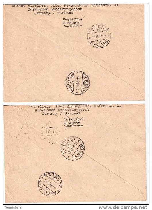 SBZ, 1949, 2 Reco-Briefe Ausland , S50 - Cartas & Documentos