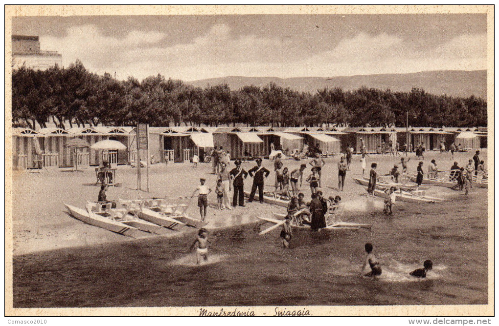 CARTOLINA D'EPOCA   DI MANFREDONIA LA SPIAGGIA COM'ERA ANNI 30/40 - Manfredonia