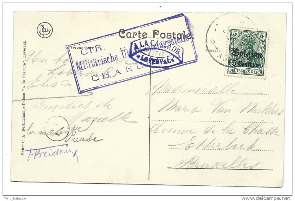 Carte Postale - LOVERVAL - La Cascade - Cachet Militaire - CPA   // - Gerpinnes