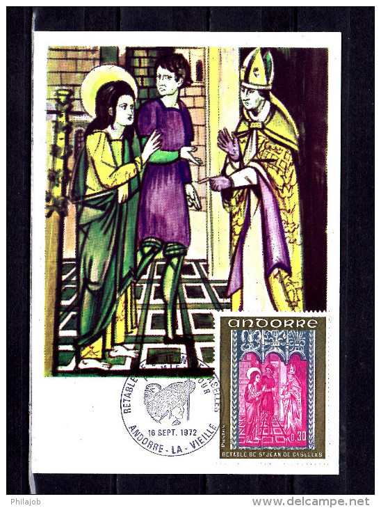 1972 : Carte Maximum " RETABLE DE LA CHAPELLE DE SAINT-JEAN-DE-CASELLES (IV) " N° YT 221. Parfait état. CM - Maximum Cards