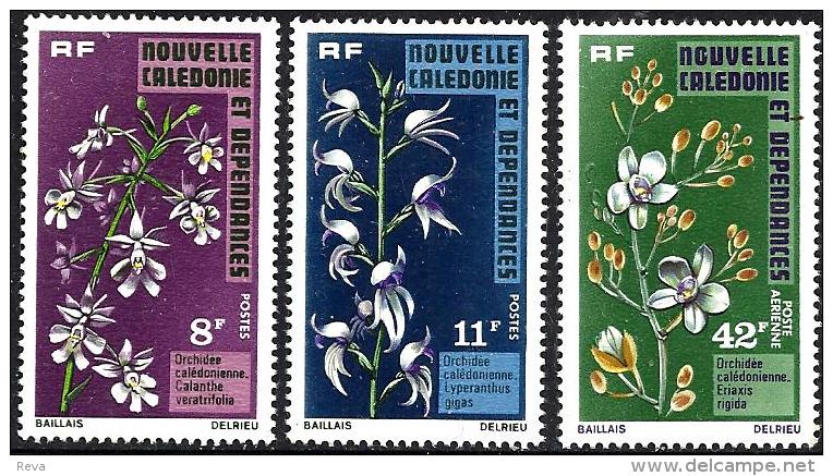 NEW CALEDONIA  ORCHIDS FLOWER FLORA SET OF 3 8-42 RANCS MLH 1970's(?) SG551-3 READ DESCRIPTION !! - Neufs