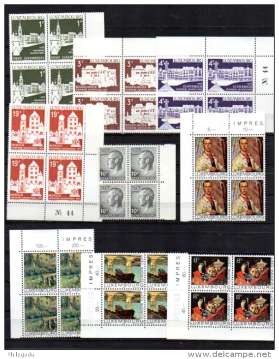 Année 75**en Blocs De 4 ** , 754 / 848** (pas Duc Jean 869/71), Cote 120 €, - Full Years