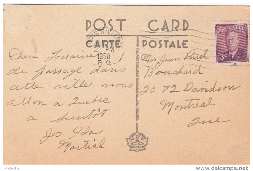 Trois-Rivières Québec P.Q. - Rue Notre-Dame Street - Camion Truck - Stamp & Postmark 1950 - VG Condition - 2 Scans - Trois-Rivières