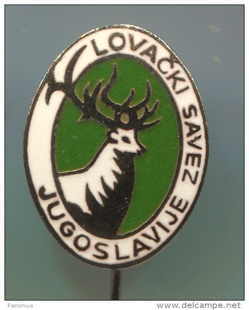 ARCHERY / SHOOTING - Hunting Federation Of Yugoslavia, Enamel, Vintage Pin, Badge - Tiro Con L'Arco