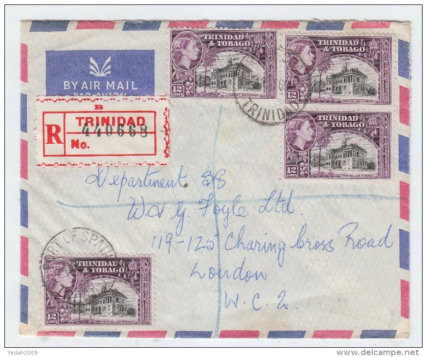 Trinidad&Tobago/UK REGISTERED AIRMAIL COVER 1960 - Trinidad & Tobago (1962-...)