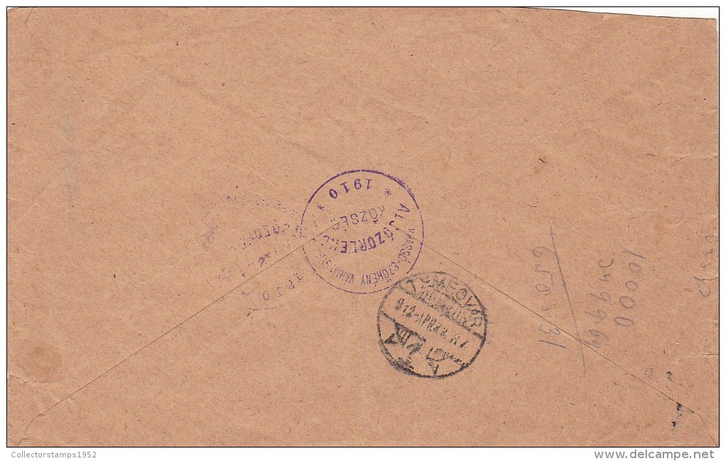 39FM SPECIAL COVER FROMJ UNGARY TO TIMISOARA, 1910, UNGARIA - Brieven En Documenten