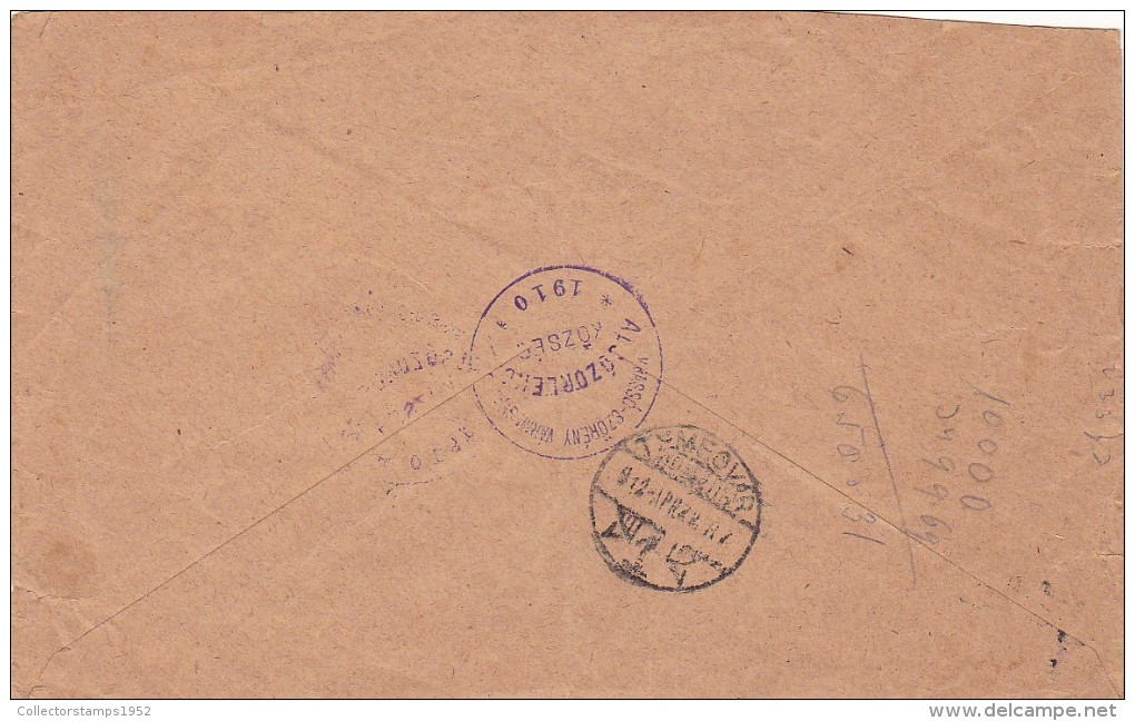 39FM SPECIAL COVER FROMJ UNGARY TO TIMISOARA, 1910, UNGARIA - Storia Postale