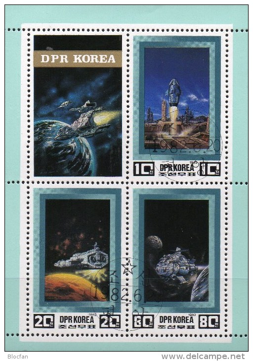 Mondkalender Vom richtigen Zeitpunkt&topic stamp 2244/5+Block 75-247 o 52€ Astronomie/Astrologie ms space sheet bf Corea