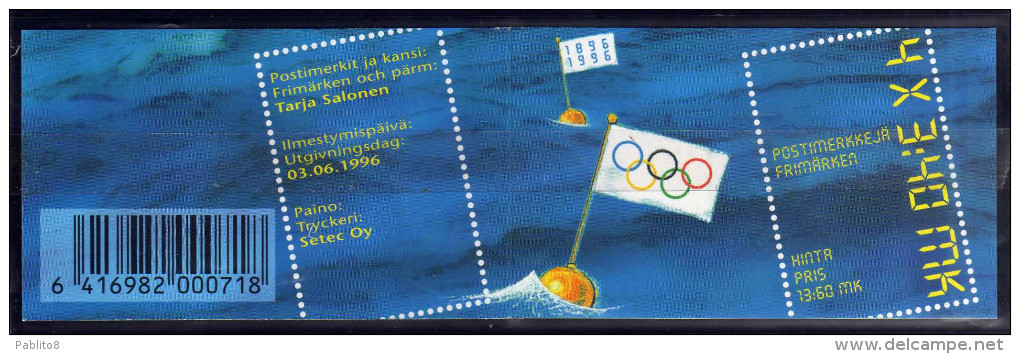 SUOMI FINLAND FINLANDIA 1996 OLYMPIC GAMES ATLANTA BOOKLET UNUSED GIOCHI OLIMPICI LIBRETTO NUOVO MNH - Booklets