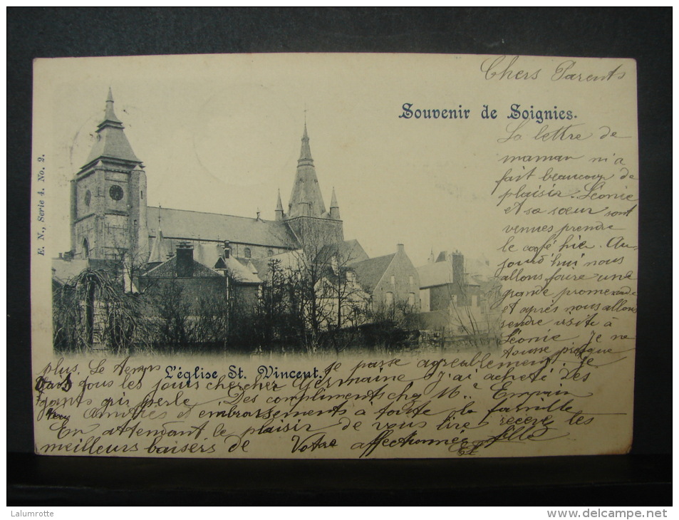 AF. CP. 72. Souvenir De Soignies. L'Eglise Saint Vincent - Soignies