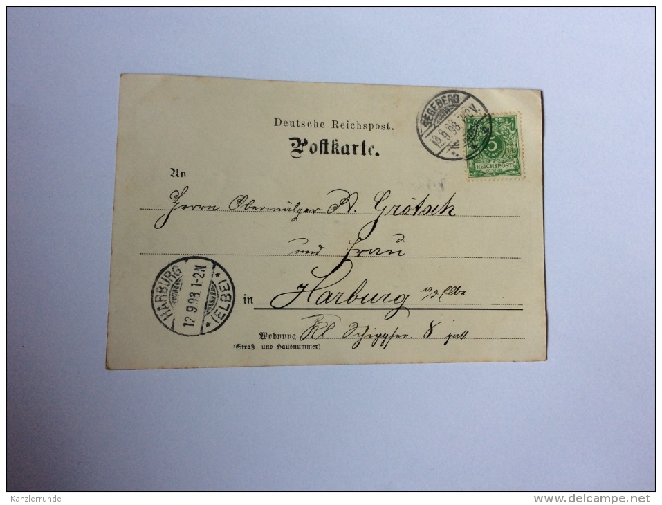 Bad Segeberg Gruß Aus Postkarte Ansichtskarte Original Von 1898 Nach Hamburg Harburg - Bad Segeberg