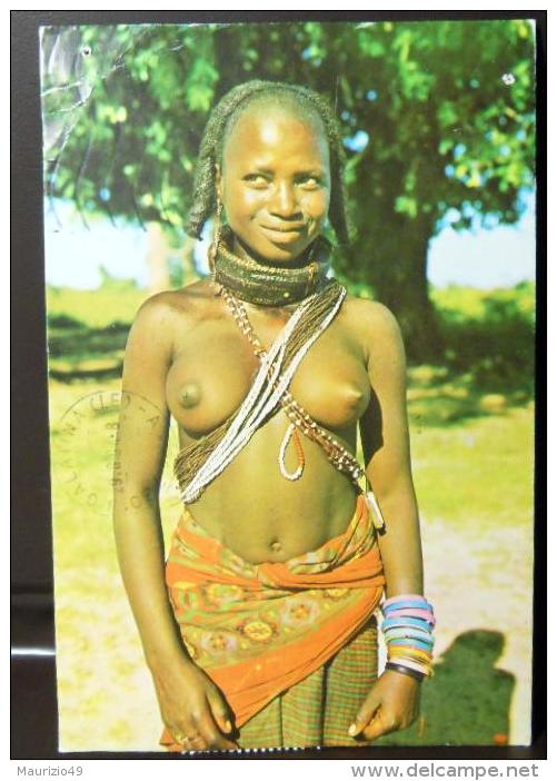 ANGOLA 1994 12 Ago MULHER MUMUILA -francobollo Arte Quioca Planta 3000 Nkz Alto Valore X ITALIA Galatina LECCE Vedi Foto - Angola