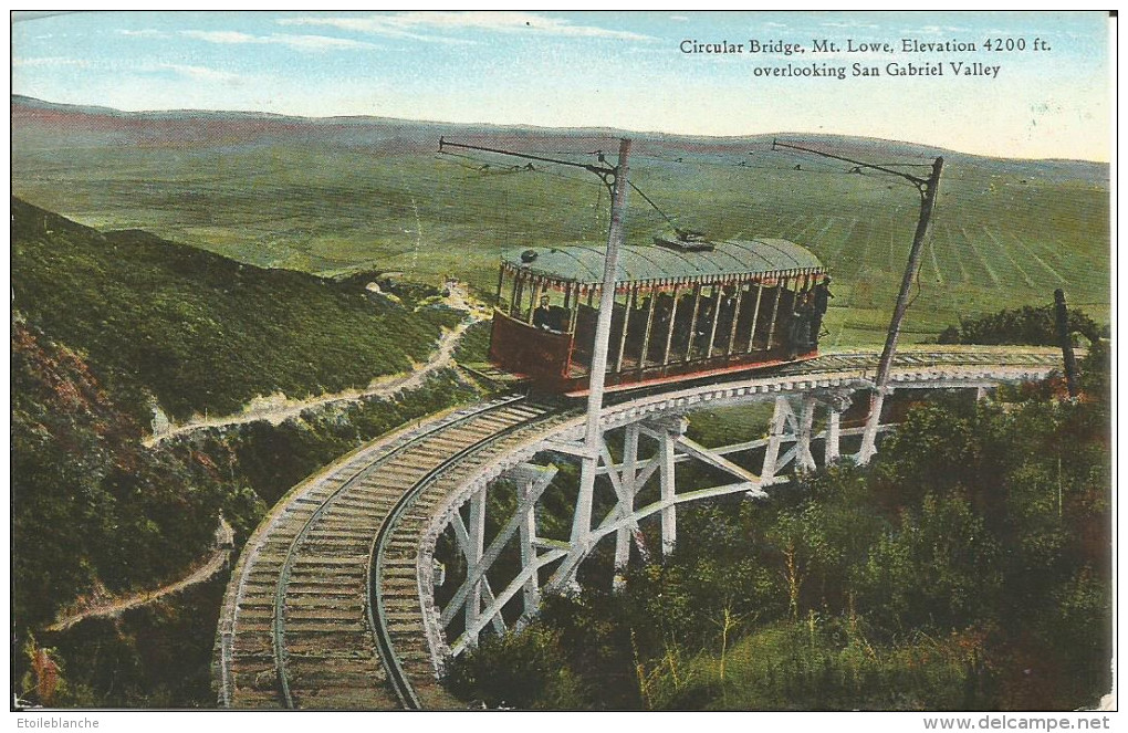 California, San Gabriel Valley, Mt Lowe Circular Bridge, Elevation 4200 Ft - Train, Chemin De Fer - Ouvrages D'Art