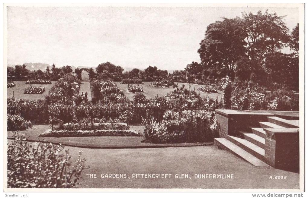 The Gardens, Pittencrieff Glen, Dunfermline, Scotland - Valentine's Used 1946 - Fife