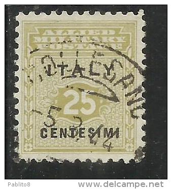 OCCUPAZIONE ANGLO-AMERICANA SICILIA 1943 CENT. 25 USATO USED OBLITERE' - Occ. Anglo-américaine: Sicile