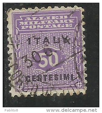 OCCUPAZIONE ANGLO-AMERICANA SICILIA 1943 CENT. 50 USATO USED OBLITERE' - Occ. Anglo-américaine: Sicile