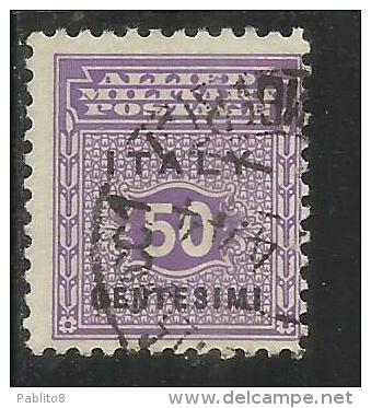 OCCUPAZIONE ANGLO-AMERICANA SICILIA 1943 CENT. 50 USATO USED OBLITERE' - Occ. Anglo-américaine: Sicile