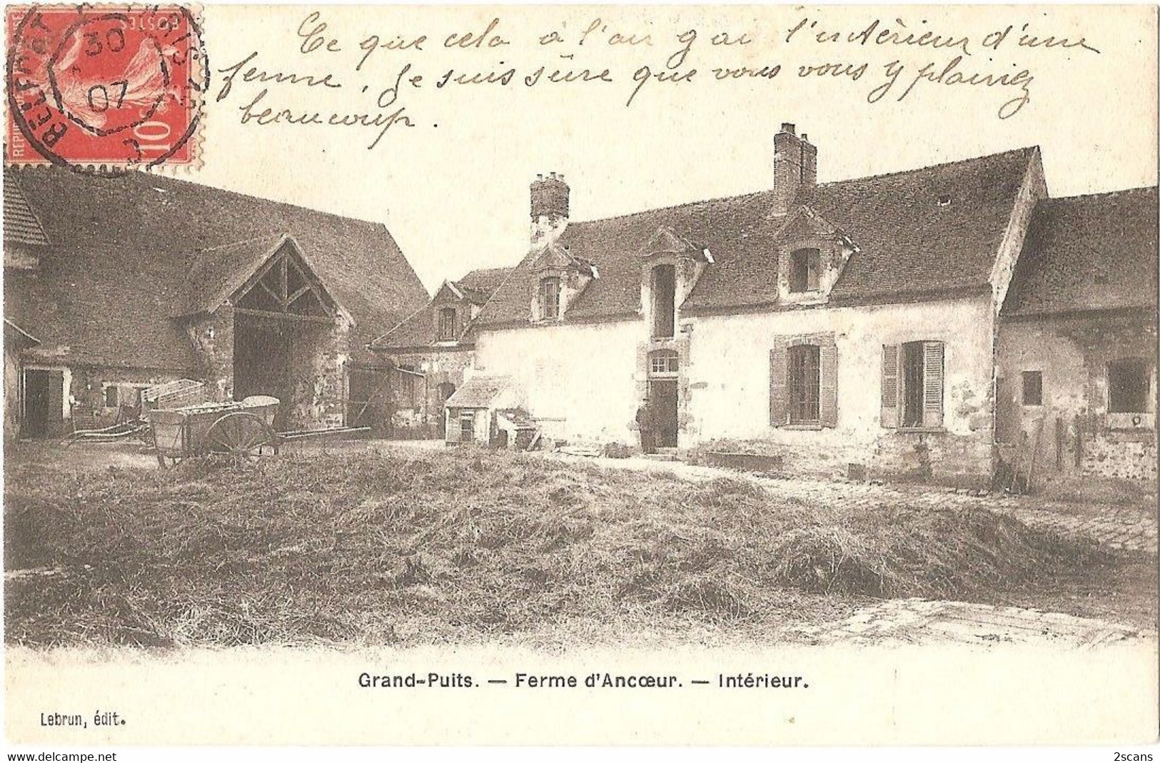 77 - GRANDPUITS-BAILLY-CARROIS - Grand-Puits - Ferme D'Ancoeur - Intérieur - (Lebrun, édit. - Simi-Bromure A. Breger) - Baillycarrois