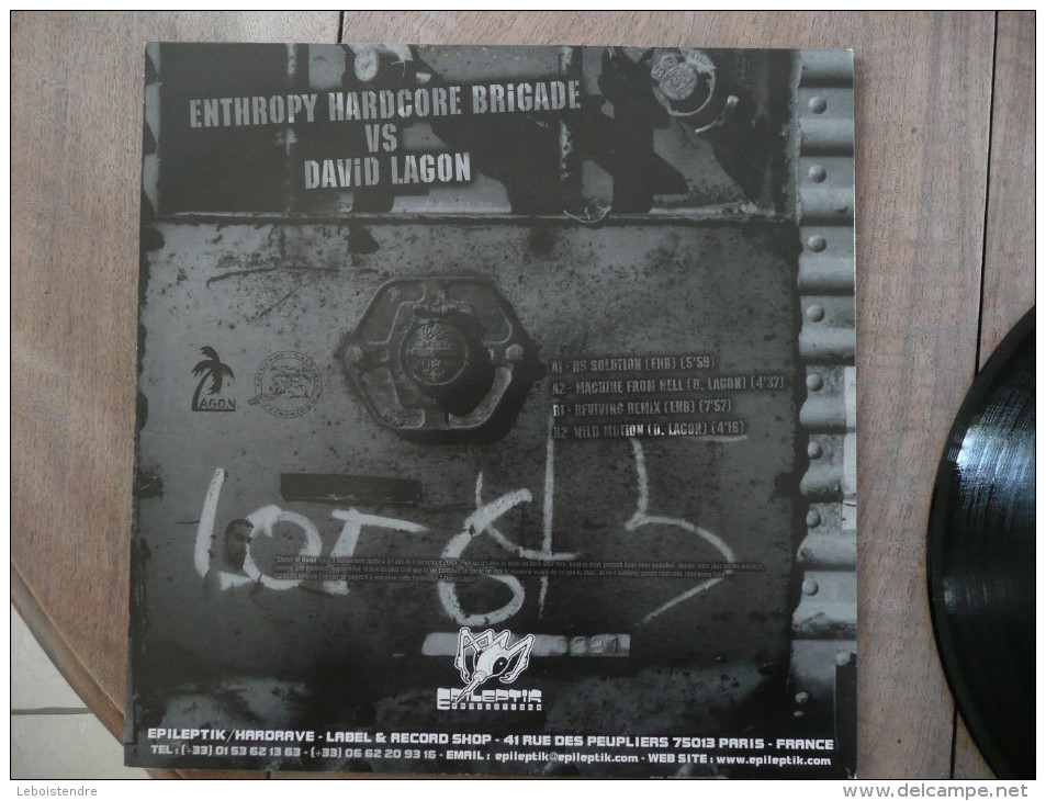 33 T LP ENTHROPY HARDCORE BRIGADE VS DAVID LAGON MUSIQUE ELECTRONIC HARDCORE 1ER PRESSAGE SACEM  EPK 37 2005 EPILEPTIK - Dance, Techno & House