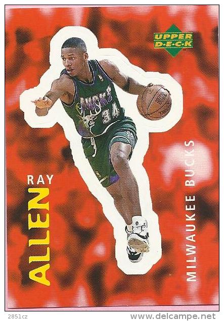 Sticker - UPPER DECK, 1997. - Basket / Basketball, No 262 - Ray Allen, Milwaukee Bucks - Sonstige & Ohne Zuordnung